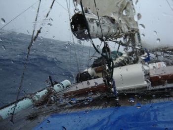 Image: sails up in the wild drake passage